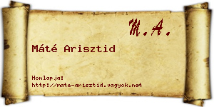 Máté Arisztid névjegykártya